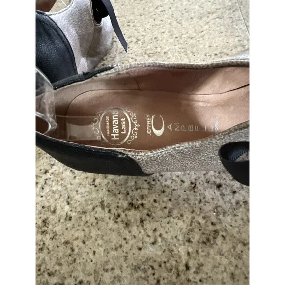 Jeffrey Campbell Brown/Black Leather Mary Jane Size 6.5 Women's Wedge Heel Tie - Picture 6 of 11